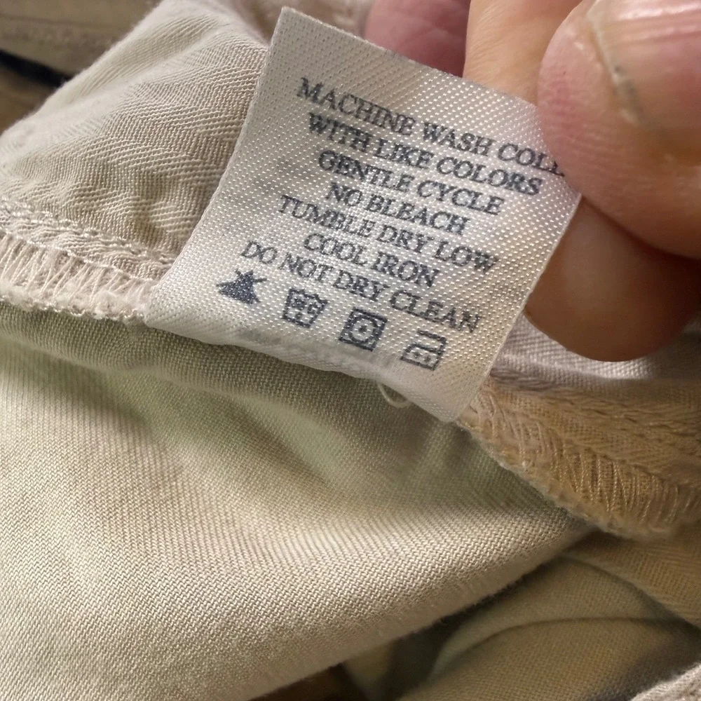 Faherty Mens 33 Chino Shorts Beige Cotton Lyocell Blend 8 Inch‎ Inseam